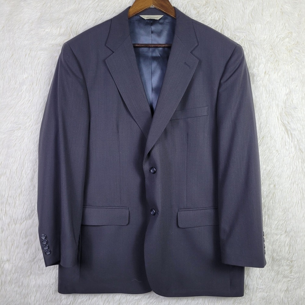 Pronto Uomo Mens 44 Regular Wool Blazer Charcoal Black 2 Button Business Classic